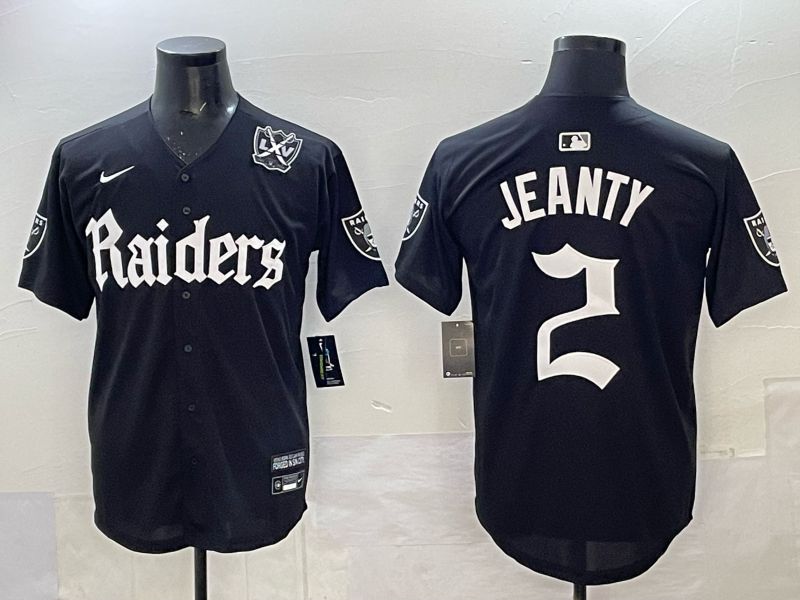 Men 2025 Oakland Raiders #2 Jeanty Black 6th generation Joint Name Nike Limited NFL Jersey style 011